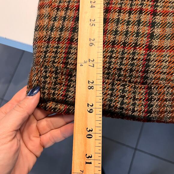 VTG 90'S Express Brown Plaid High Rise Wide Leg Pants Sz 5/6 - Picture 8 of 9